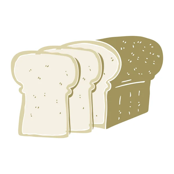 Плоский Кольоровий Мультяшний Нарізаний Хліб — стоковий вектор