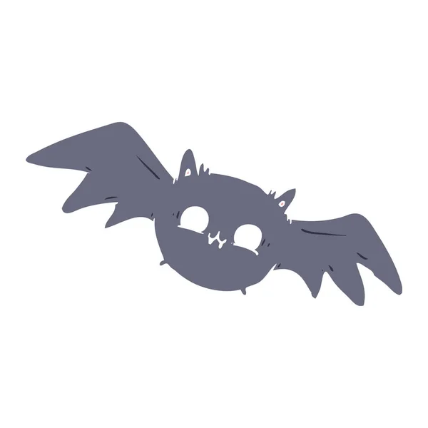 Plat Couleur Style Dessin Animé Halloween Chauve Souris — Image vectorielle