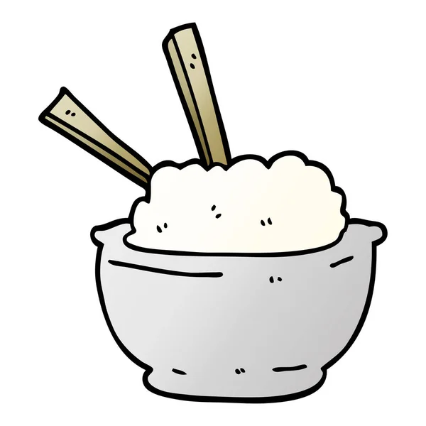 Cartoon Doodle Bowl Rice — Stock Vector