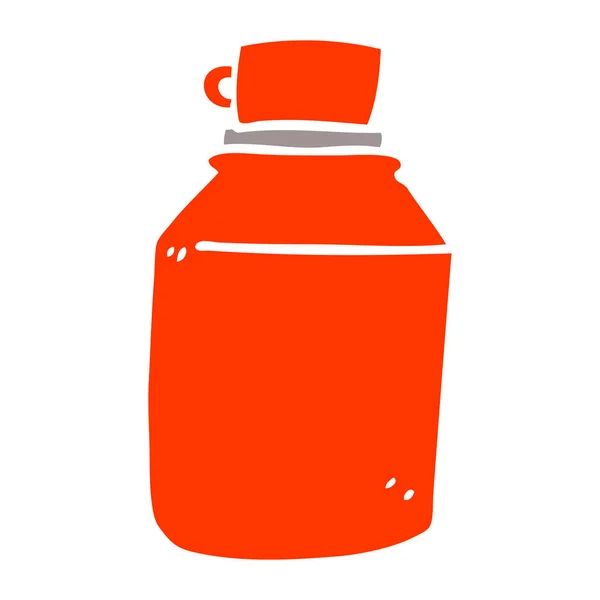 Doodle Desenhos Animados Bebidas Quentes Frasco —  Vetores de Stock