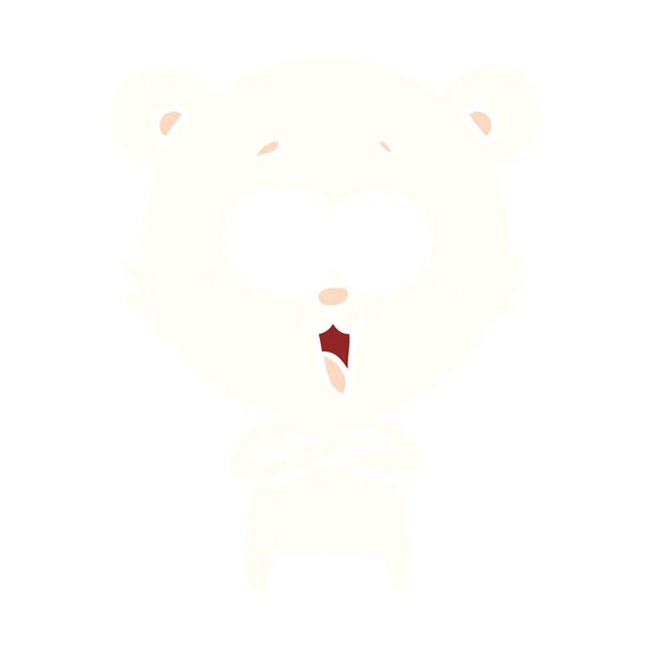 Laughing Teddy Bear Flat Color Style Cartoon — Stock Vector