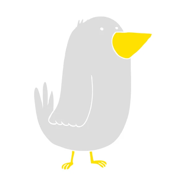 Plochý Barevný Styl Kreslený Pták — Stockový vektor