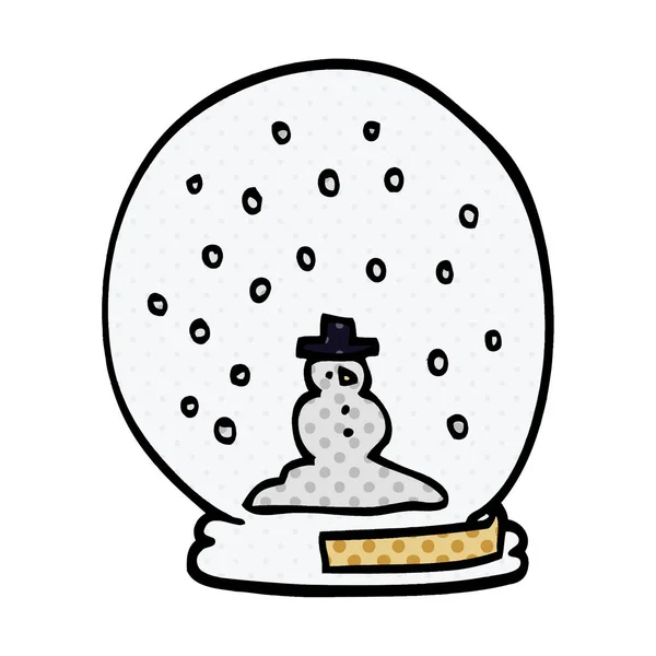 Cartoon Doodle Snowglobe Vector Illustration — Stock Vector