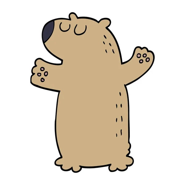 Kreslený Doodle Bear Stojící — Stockový vektor