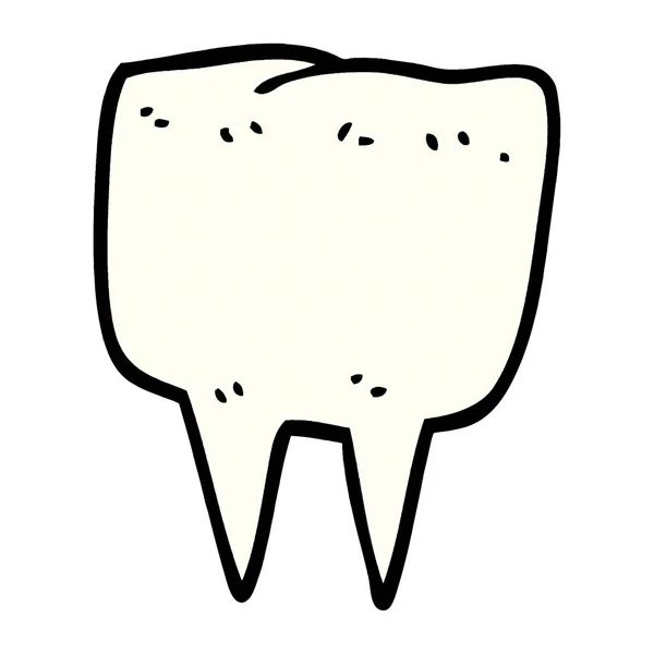 Desenho Animado Doodle Dente Plana Ícone Isolado Fundo Branco Vetor — Vetor de Stock