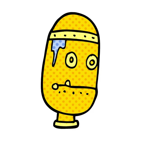 Cartoon Doodle Retro Robot Head — Stock vektor