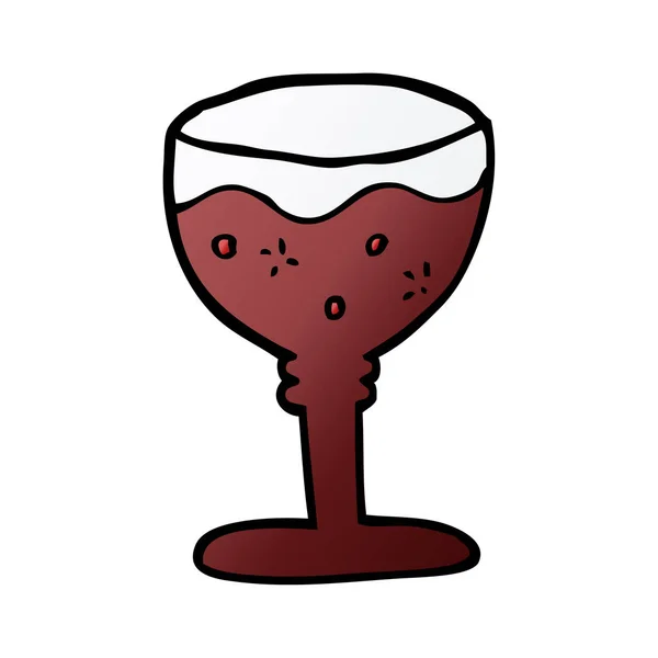 Desenho Animado Doodle Copo Vinho Tinto —  Vetores de Stock