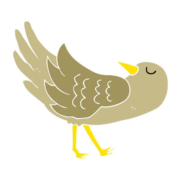 Flat Color Illustration Bird — Stock Vector
