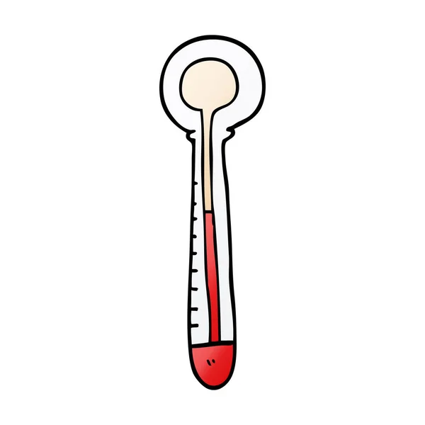 Thermomètre Chaud Doodle Dessin Animé — Image vectorielle