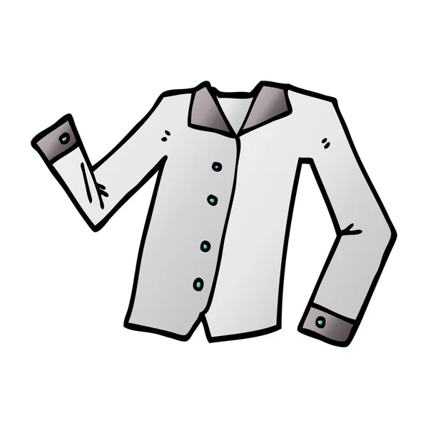 Desenho Animado Doodle Camisa Trabalho —  Vetores de Stock