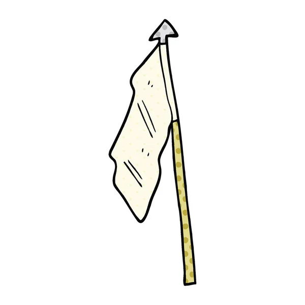 Comic Stil Cartoon Weiße Flagge — Stockvektor