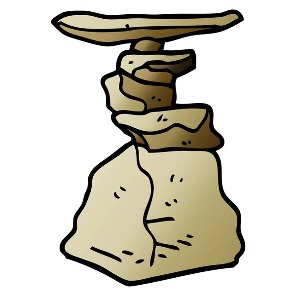 Desenhos Animados Doodle Pedras Empilhadas — Vetor de Stock