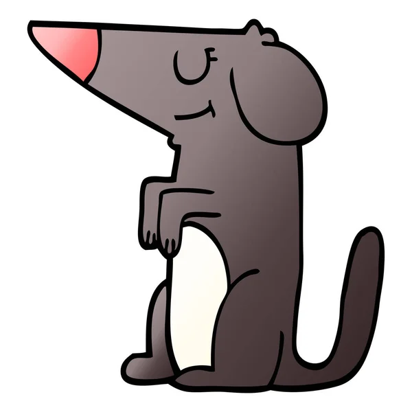 Cartoon Doodle Well Behaved Dog — Stock Vector