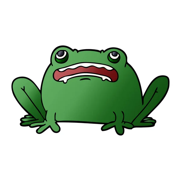 Dibujos Animados Doodle Frog Sobre Fondo Blanco — Vector de stock