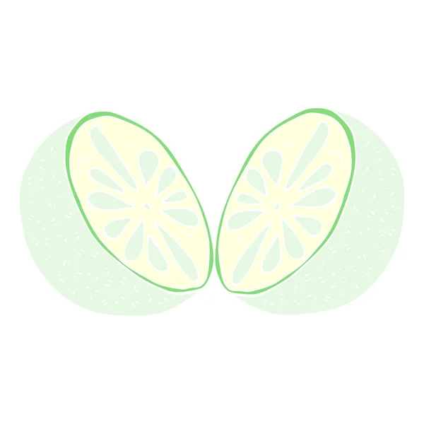 Platt Färg Illustration Halv Melon — Stock vektor