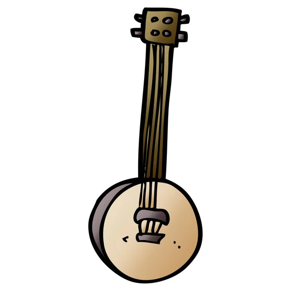 Desenho Animado Doodle Velho Banjo — Vetor de Stock