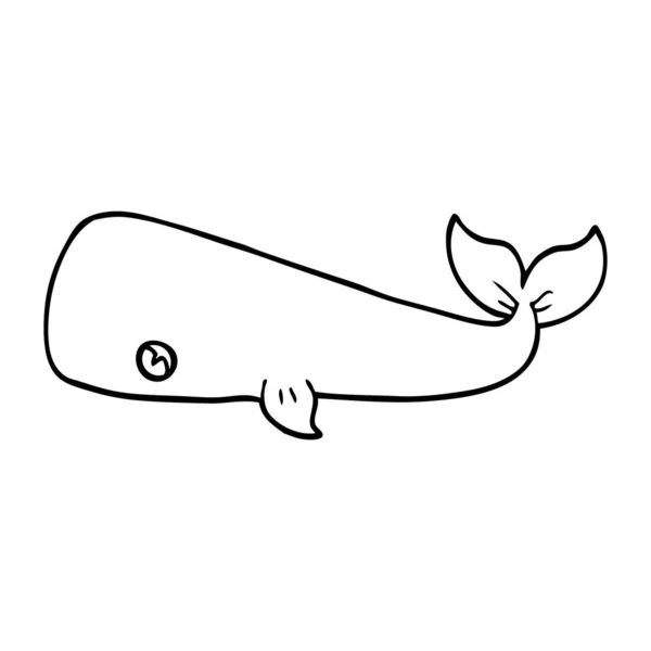 Kreslení Čar Kreslených Velryba — Stockový vektor