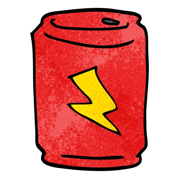 Doodle Γελοιογραφία Του Μπορεί Του Ενεργειακό Ποτό — Διανυσματικό Αρχείο