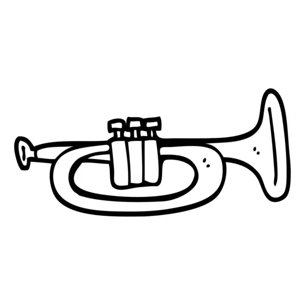 Svartvita Tecknade Trumpet — Stock vektor