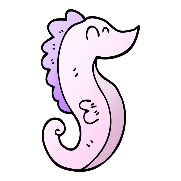 Cartoon Doodle Sea Horse — Stock Vector