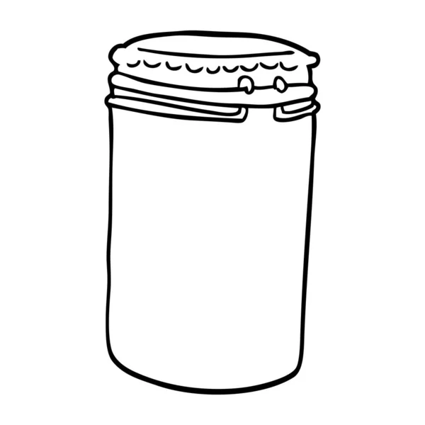 Linea Disegno Cartone Animato Vaso Stoccaggio — Vettoriale Stock