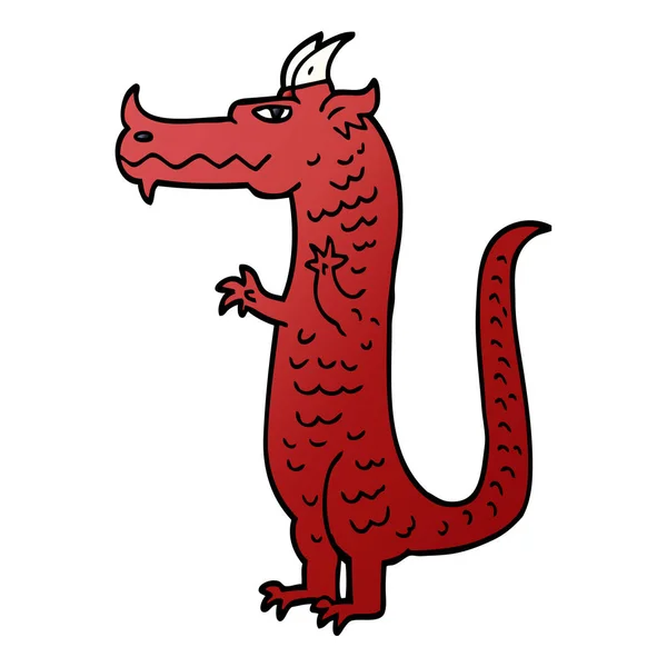 Cartoon Doodle Dragon Vektorillustration — Stock vektor