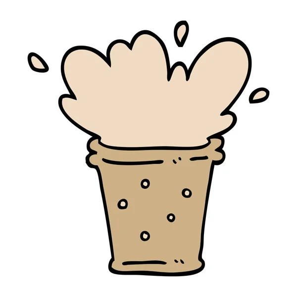 Handgezeichnetes Doodle Stil Cartoon Sprudelnden Drink — Stockvektor