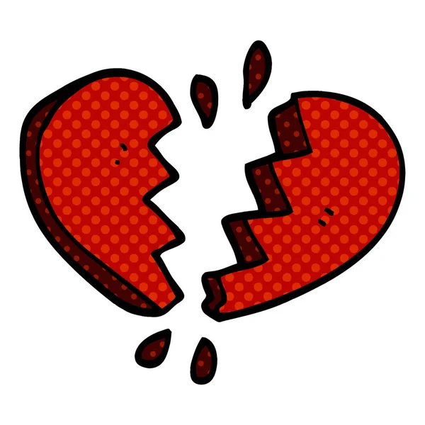 Γελοιογραφία Doodle Σπασμένη Καρδιά — Διανυσματικό Αρχείο