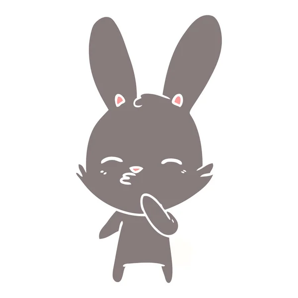 Curious Bunny Flat Color Style Cartoon — Stock Vector