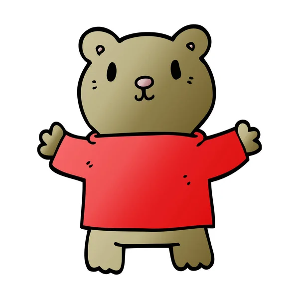 Dibujos Animados Doodle Osito Peluche — Vector de stock