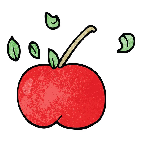 Karikatur Doodle Saftigen Apfel — Stockvektor