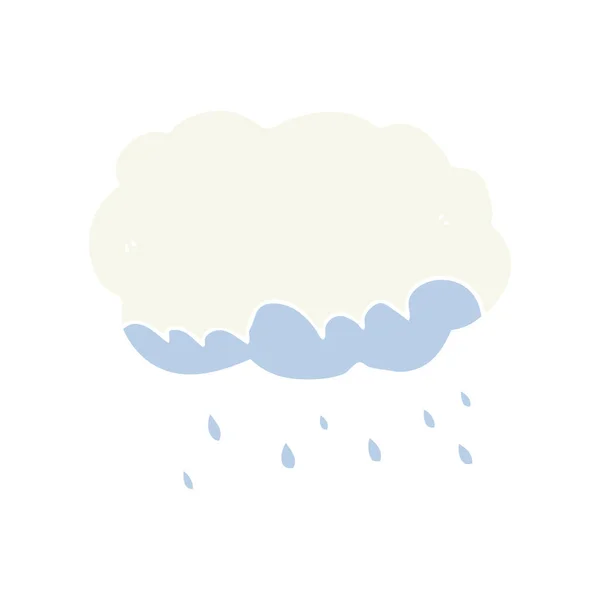 Επίπεδη Χρώμα Στυλ Καρτούν Σύννεφο Βροχής — Διανυσματικό Αρχείο