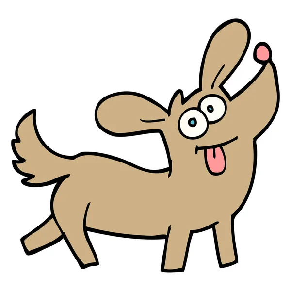 Mão Desenhado Doodle Estilo Desenho Animado Cão Feliz —  Vetores de Stock