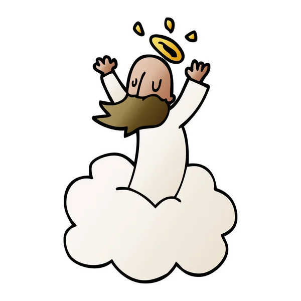 Cartoon Doodle God Cloud — Stock Vector