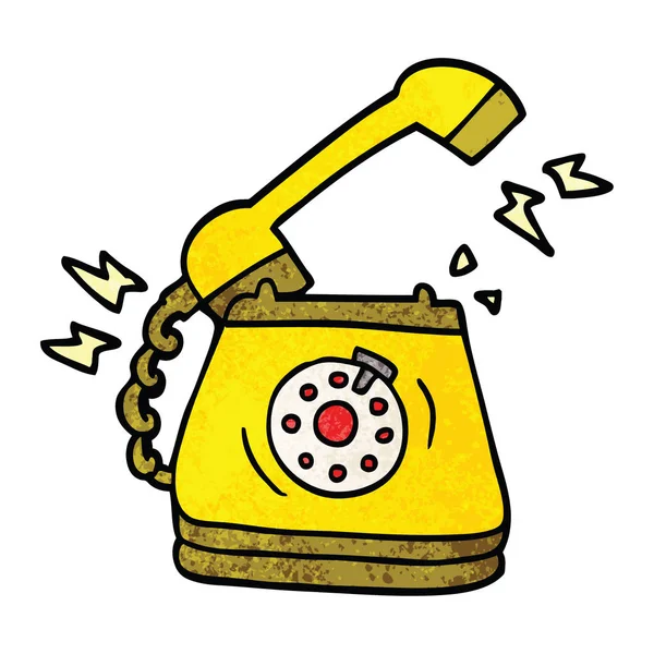 Téléphone Sonnerie Dessin Animé Doodle — Image vectorielle