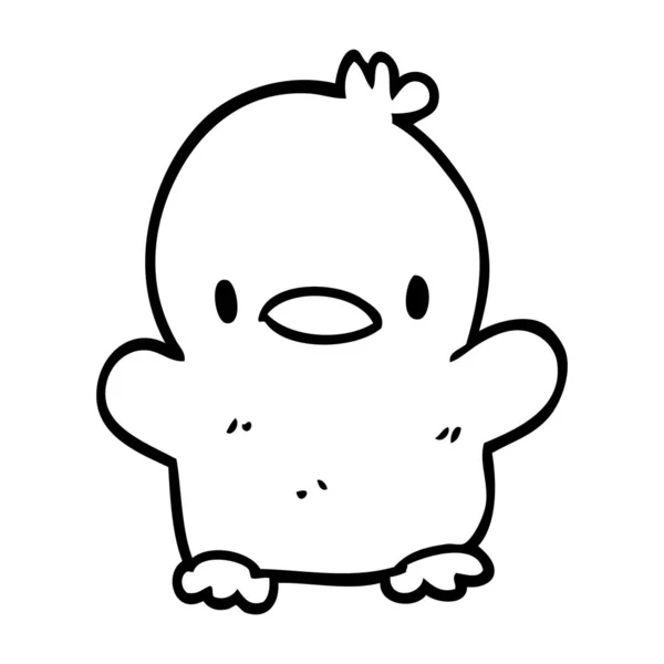 线条画动画片婴儿鸭 — 图库矢量图片