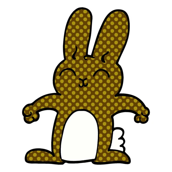 Heureux Dessin Animé Doodle Lapin — Image vectorielle