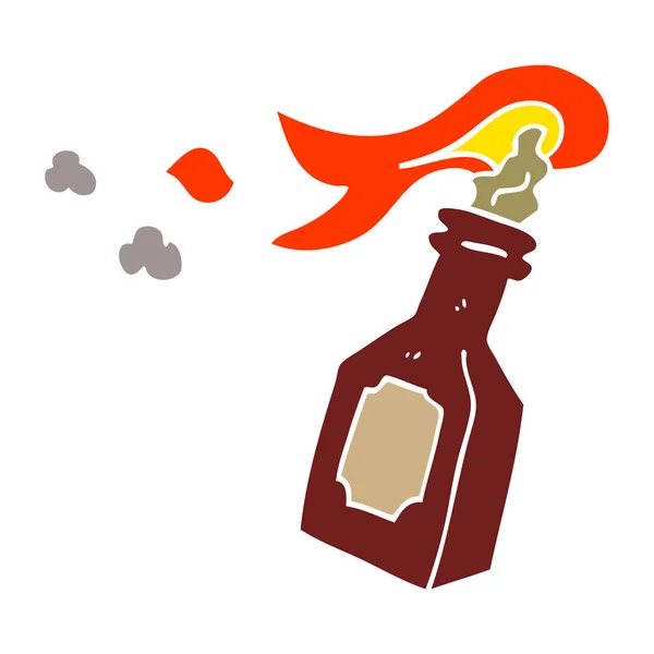 动画片涂鸦燃烧瓶鸡尾酒 — 图库矢量图片