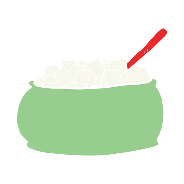 Flat Color Style Cartoon Sugar Bowl — Stock Vector