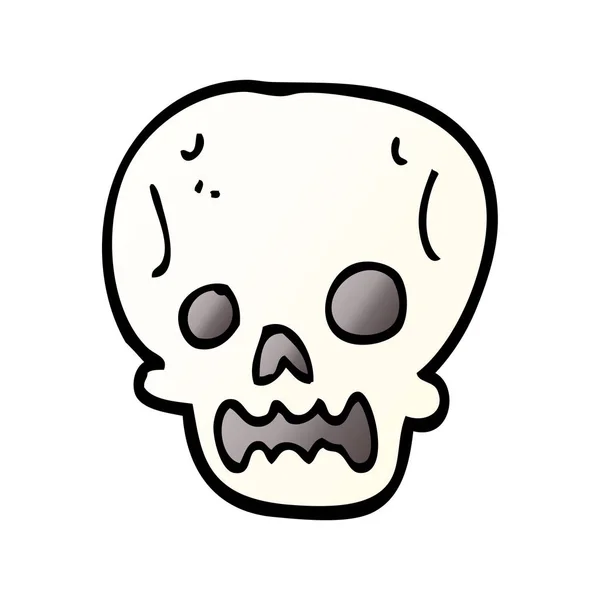 Dibujos Animados Garabato Halloween Cráneo — Vector de stock