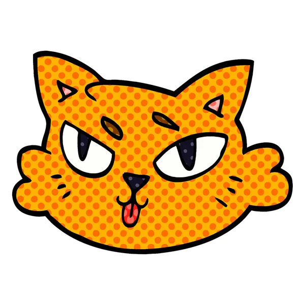 Doodle Kreslené Kočky Tváře — Stockový vektor