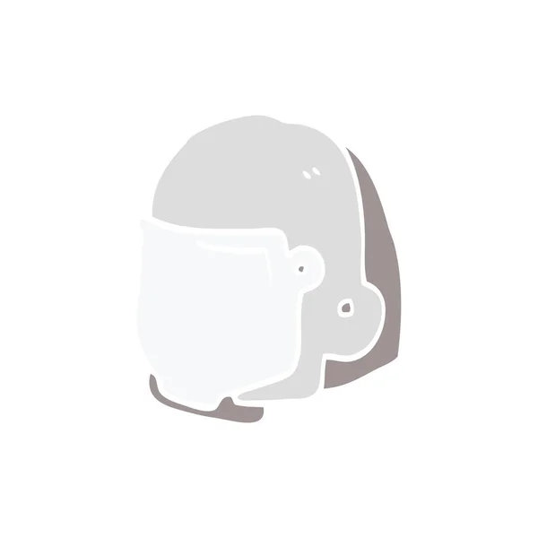 Casco Espacial Dibujos Animados Estilo Color Plano — Vector de stock