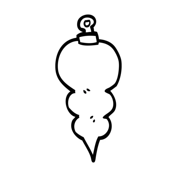 Línea Dibujo Dibujos Animados Decoración Navidad — Vector de stock
