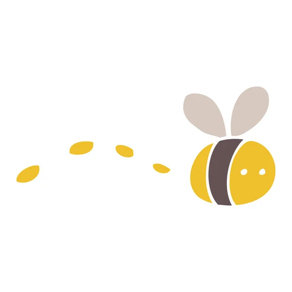 Flache Farbe Illustration Cartoon Summende Biene — Stockvektor