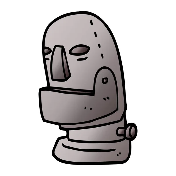 Dibujos Animados Doodle Robot Cabeza — Vector de stock