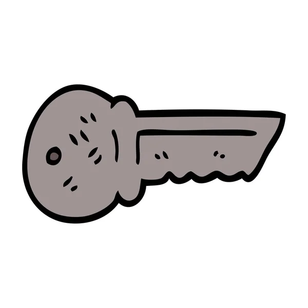 Cartoon Doodle Metal Key — Stock Vector