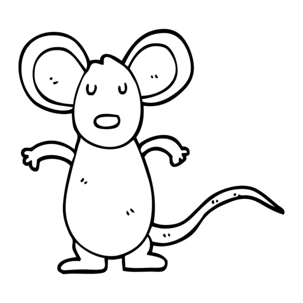 Kreslení Čar Kreslená Myš — Stockový vektor
