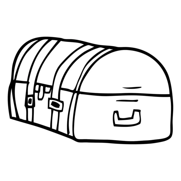 Line Drawing Cartoon Travel Chest — Stock Vector