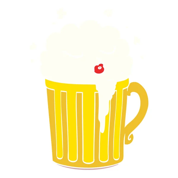 Tasse Dessin Animé Style Plat Couleur Bière — Image vectorielle