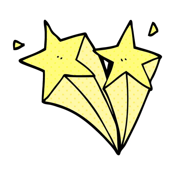 Kreslený Doodle Padající Hvězdy — Stockový vektor